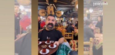 Alpaslan Özmol'un çay servisi yaptığı anlar gündem oldu