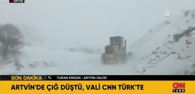 Artvin'de &ccedil;ığ meydana geldi