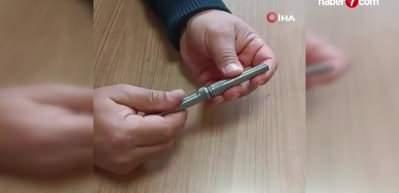 Şüpheli şahsın üzerinden kalem şeklinde tabanca çıktı!