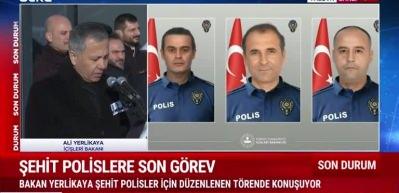 Yalova'daki &ccedil;atışmada şehit olan polislerimiz son yolculuklarına uğurlandı