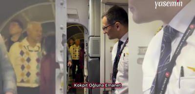 THY Pilotu Serkan Ilgın yolcular arasında bulunan annesini uçağın kapısında karşıladı