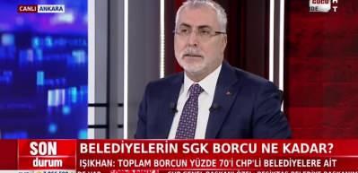 Vedat Işıkhan: T&uuml;m belediyelerin bor&ccedil;larının y&uuml;zde 70'i tek başında CHP'li belediyelere ait