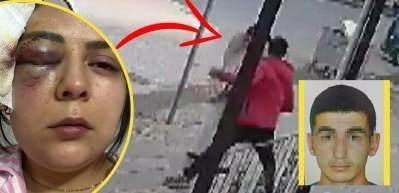 Yolda y&uuml;r&uuml;yen kadın saldırıya uğradı, o anlar kameraya yansıdı
