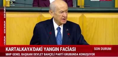 Devlet Bah&ccedil;eli, yangın faciasında &ouml;len &ccedil;ocukları anarken g&ouml;zyaşlarını tutamadı