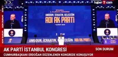 Başkan Erdoğan, partisinin İstanbul İl Kongresi'nde konuştu