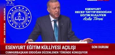Cumhurbaşkanı Erdoğan "&Ouml;ğretmene asla el kalkmaz, &ouml;ğretmenin eli &ouml;p&uuml;l&uuml;r" dedi