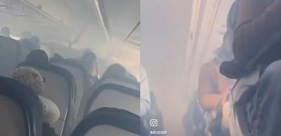 ABD'de havada panik! İ&ccedil;i dumanla kaplanan u&ccedil;ak acil iniş yaptı!