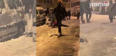 Karın keyfini yokuş aşağı ters takla atarak çıkardı!