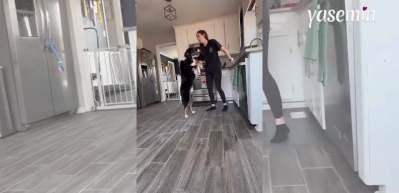 Sahibinin nöbet geçireceğini anlayan köpek sahibini yalnız bırakmadı!