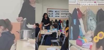 Öğrencileri için çorba pişirip getiren öğretmen görenlerin içini ısıttı!