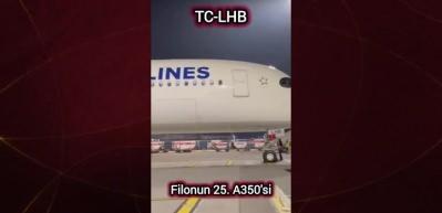 Türk Hava Yolları'nın yeni A350 tipi uçağı geldi
