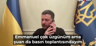Zelenskiy ve Macron arasında canlı yayında ilginç konuşma
