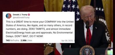 Trump'tan devlere &uuml;lkeye d&ouml;n&uuml;n &ccedil;ağrısı: Apple...