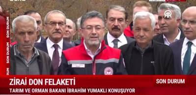 Bakan Yumaklı çiftçinin başının belası olan 'zirai don' hakkında açıklamalarda bulundu