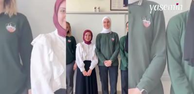 Öğretmen ve öğrenci arasındaki boy farkı görenlerin yüzünü gülümsetti: "Beni görüyorsanız el sallayın"