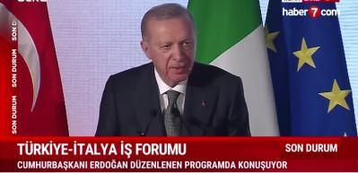 Cumhurbaşkanı Erdoğan'dan İtalya'da önemli açıklamalar