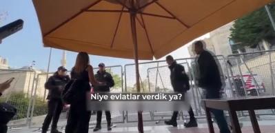 Filistin bayrağından rahatsız olan CHP'li kadından skandal sözler