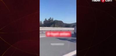 Şile yolunda korkutan kaza cep telefonu kamerasında