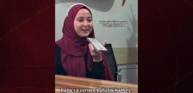 Hafızlığını tamamlayan gen&ccedil; kız, babasını arayarak m&uuml;jdeyi verdi: Baba ben hafız oldum