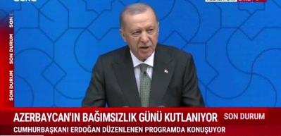 Cumhurbaşkanı Erdoğan'dan Azerbaycan’da anlamlı mesaj: “Üç devlet, tek millet”