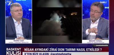 Bakan Yumaklı: 34 ilde 16 ürün zirai dondan etkilendi