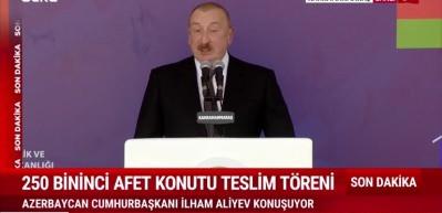 Azerbaycan Cumhurbaşkanı İlham Aliyev Azerbaycan Mahallesi'nin a&ccedil;ılışına katıldı