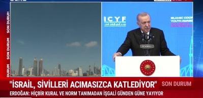 Cumhurbaşkanı Erdoğan'ın Filistin ile ilgili sözleri ayakta alkışlandı