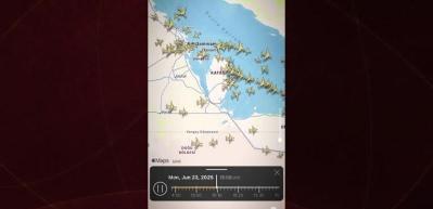 Katar hava sahası "Flight Radar" sitesindeki haritaya yansıdı