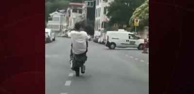 Sarıyer'de tek teker yolculuk kamerada