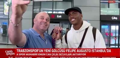 Trabzonspor'un yeni transferi Felipe Augusto, İstanbul'a geldi
