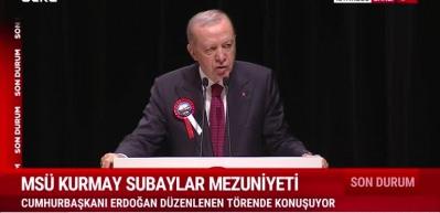 Cumhurbaşkanı Erdoğan, subay mezuniyet töreninde konuştu