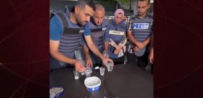 Gazze a&ccedil;lıktan &ouml;l&uuml;yor! Gazetecilerin baş d&ouml;nmesini &ouml;nlemek i&ccedil;in yaptıkları kamerada