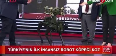 T&uuml;rkiye'nin ilk f&uuml;ze atan robot k&ouml;peği KOZ, canlı yayına katıldı