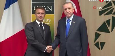 Cumhurbaşkanı Recep Tayyip Erdoğan Fransa Cumhurbaşkanı Macron ile görüştü