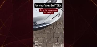 Dünyaca ünlü araba markası Tesla'nın boyasının kalktığı anlar