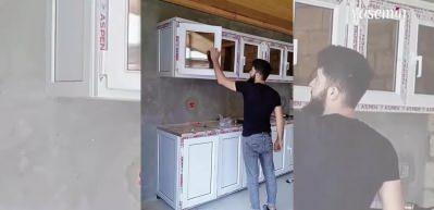 Pimapenden mutfak dolabı yapan adam, sosyal medyada viral oldu