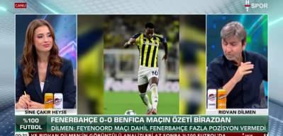 &Uuml;nl&uuml; yorumcu Rıdvan Dilmen'i Fenerbah&ccedil;e'nin d&uuml;ş&uuml;k gol beklentisi istatistiği &ccedil;ıldırttı