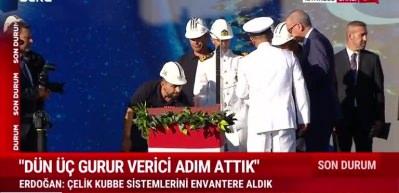 Milli U&ccedil;ak Gemisi'nde Erdoğan imzası: Tarihi g&uuml;n!