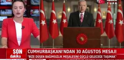 Cumhurbaşkanı Erdoğan'dan 30 Ağustos mesajı