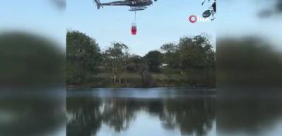  Fransa'da su ikmali yapan helikopter göle düştü