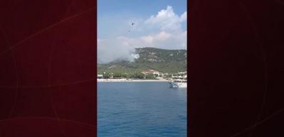 Kemer’de orman yangınına havadan ve karadan müdahale