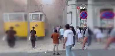Portekiz'de tramvay raydan &ccedil;ıktı! &Ccedil;ok sayıda &ouml;l&uuml; var!