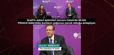 İsrail Cumhurbaşkanı Herzog'a Londra'da soğuk duş! Sunucu yerin dibine soktu!