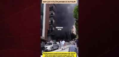 Küçükçekmece'de 5 katlı binada yangın