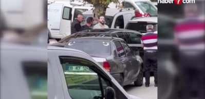 Ankara'da 'yol verme' tartışmasında silahlı tehdit kamerada