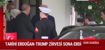 Cumhurbaşkanı Erdoğan ve Başkan Trump görüşmesi sona erdi