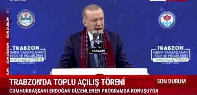 Cumhurbaşkanı Erdoğan Trabzon'da yapılan projeleri a&ccedil;ıkladı