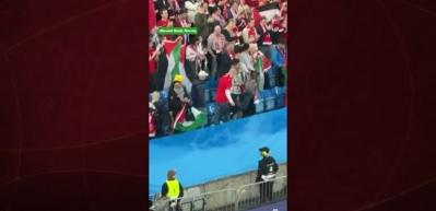 Norveçli taraftarlar İsrail maçında Filistin bayrağı açtı