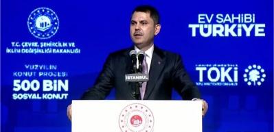 Bakan Kurum: Türkiye, o konutları söz verdiği tarihte bitirdi