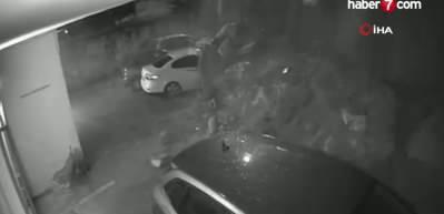 Maltepe&rsquo;de istinat duvarı park halindeki 3 otomobilin &uuml;zerine &ccedil;&ouml;kt&uuml;!